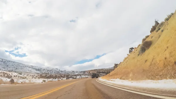 Driving West Mountain Highway Steamboat Springs — Stock Photo, Image
