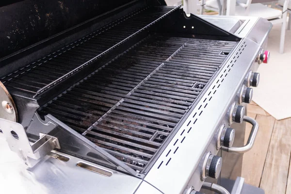 Clean Six Burner Gas Grill Ready Summer Grilling — Stock Photo, Image