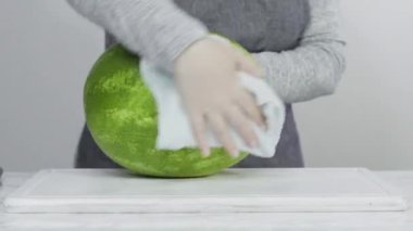 Taze sulu karpuz manzarası