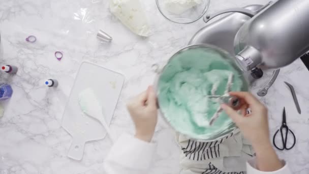 香草蛋糕 用冰准备蛋糕的步骤 — 图库视频影像