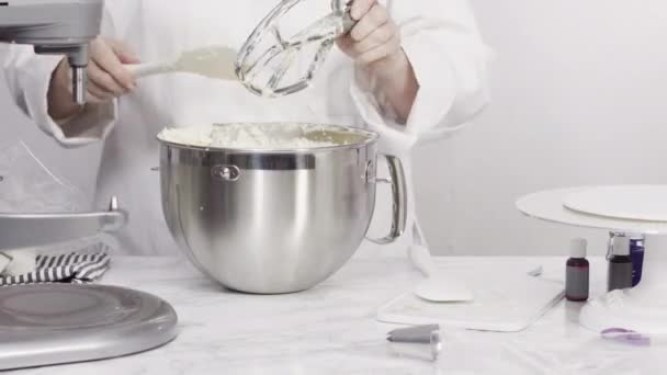 Vanillekuchen Schritte Der Zubereitung Des Kuchens Mit Zuckerguss — Stockvideo