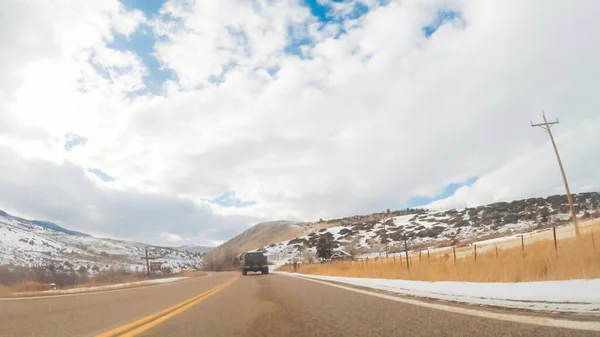 Denver Colorado Usa Dicembre 2018 Guidare Ovest Sull Autostrada Montagna — Foto Stock