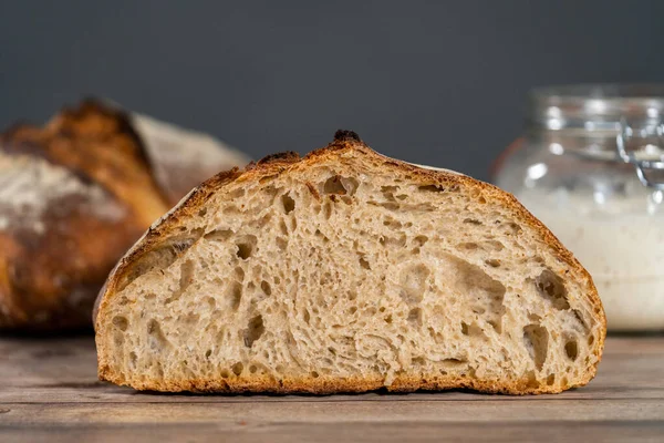 Pan Centeno Rodajas Masa Fermentada Horneada —  Fotos de Stock