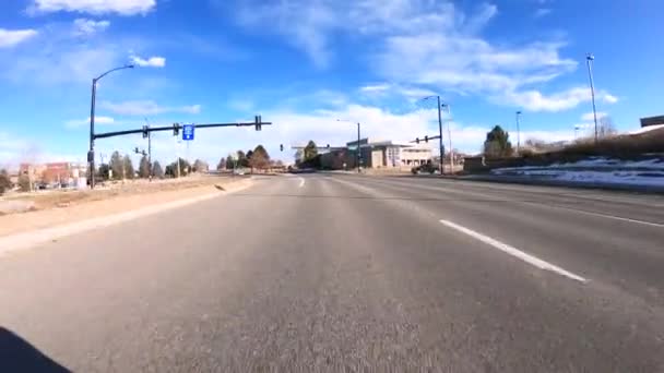 Denver Colorado Eua Janeiro 2020 Dirigir Estradas Típicas Pavimentadas América — Vídeo de Stock