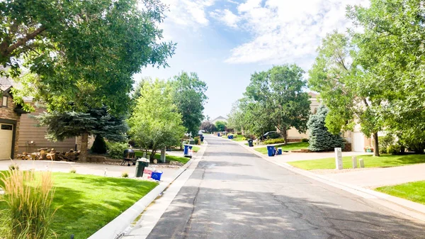 Denver Colorado Usa Augustus 2020 Zicht Typische Buitenwijk Een Vuilnisdag — Stockfoto