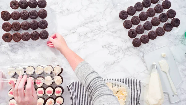 Piatto Passo Dopo Passo Piping Glassa Crema Burro Italiano Sulla — Foto Stock