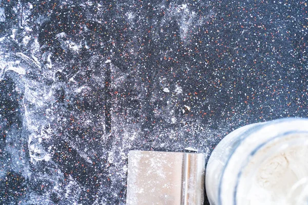 Kitchen Countertop Covered All Purpose Flour Baking — Stock Photo, Image