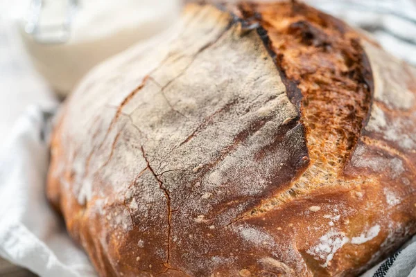 Pane Segale Pasta Madre Appena Sfornato — Foto Stock