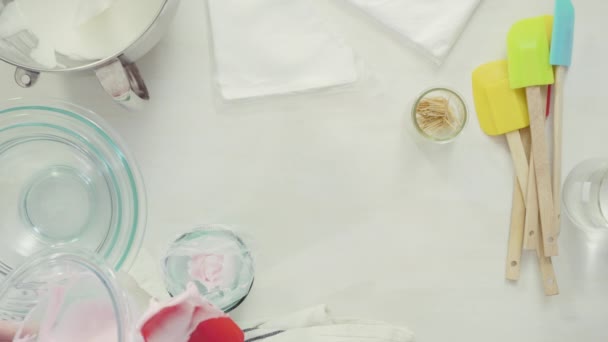 Пласка Лежала Прикраса Великоднього Цукрового Печива Ротальським Глазур — стокове відео