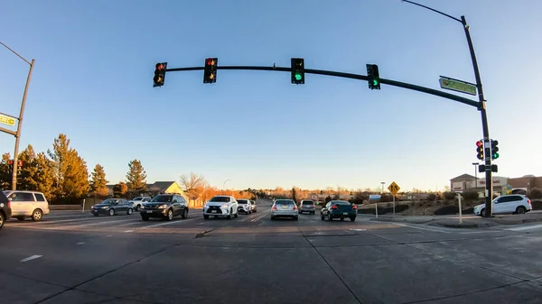 Денвер Колорадо Сша Января 2020 Года Движение Типичным Асфальтированным Дорогам — стоковое фото