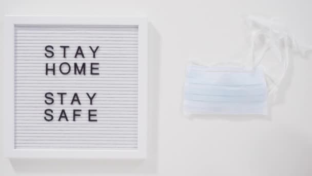 Stay Home Covid Sign Message Board — Stock Video