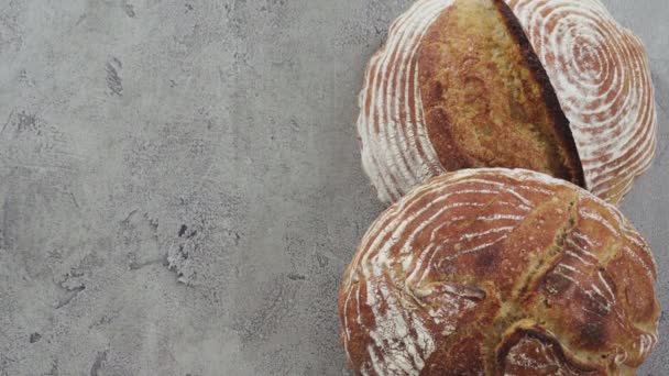 Pan Fresco Con Masa Madre Trigo — Vídeos de Stock