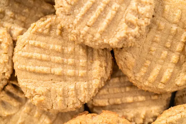 Pile Freshly Baked Peanut Butter Cookies — Stock Photo, Image