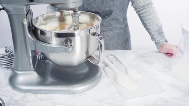 Passo Dopo Passo Mescolare Gli Ingredienti Nel Mixer Cucina Piedi — Video Stock