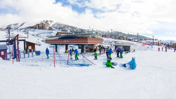 Steamboat Springs Colorado Usa December 2018 Vinterutsikt Över Fjällskidorten — Stockfoto