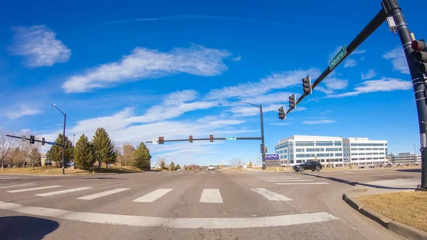 Denver Colorado Januari 2020 Rijden Typische Verharde Wegen Voorstedelijk Amerika — Stockfoto