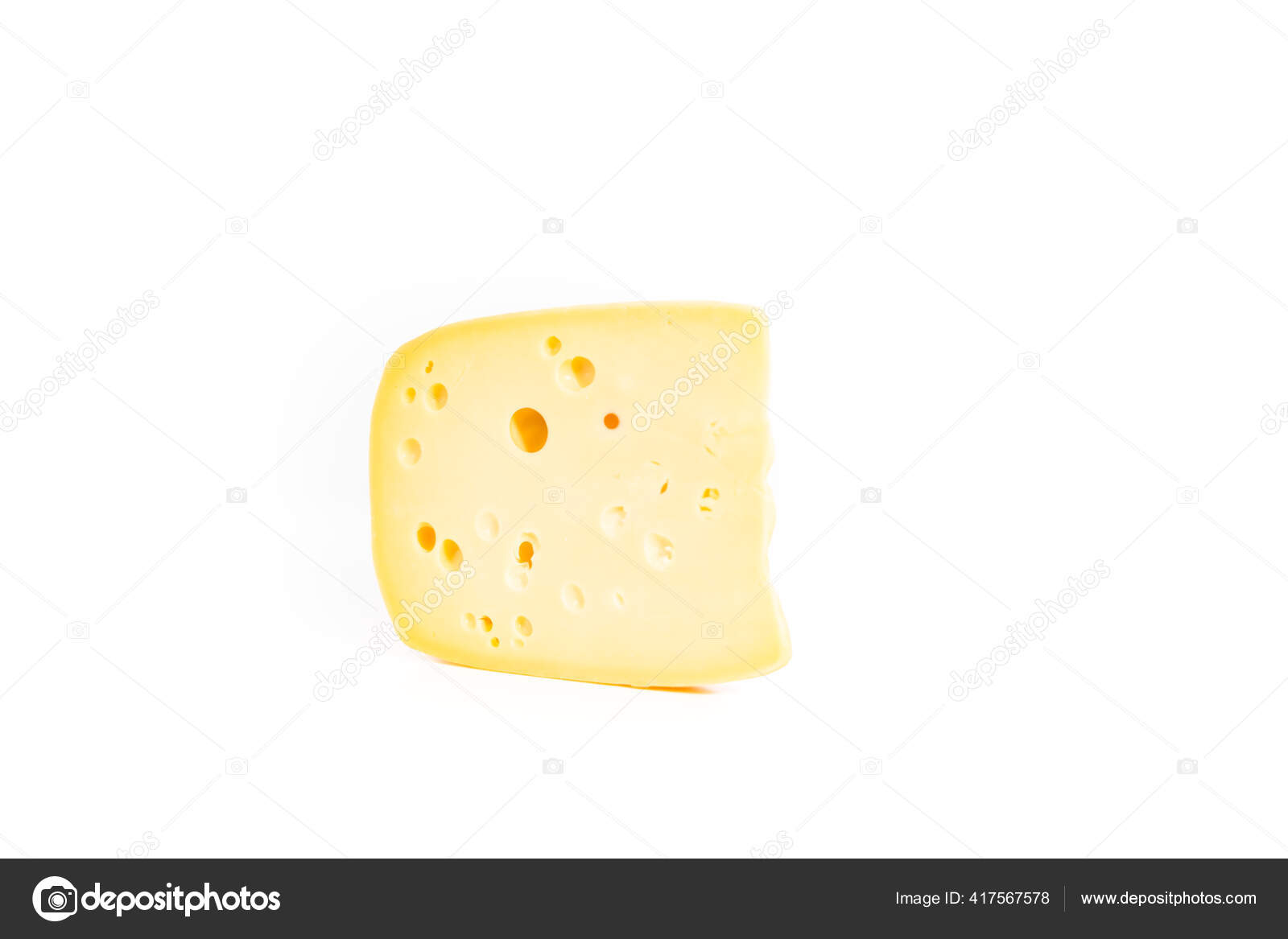 Grande Fatia Queijo Desnatado Parte Semi Macia Fundo Branco — Foto ©  urban_light #417567578, image size:1600x1167