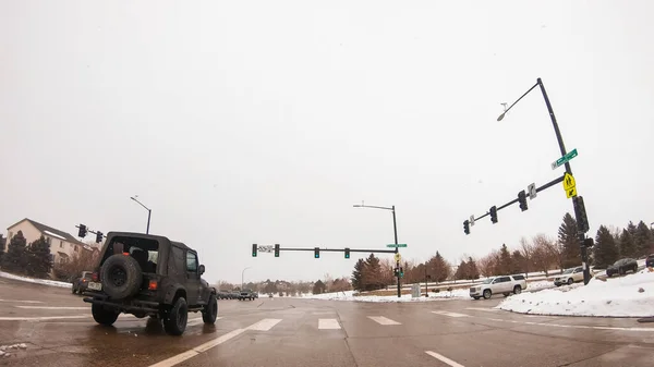 Denver Colorado Estados Unidos Febrero 2020 Conduciendo Por Típico Vecindario —  Fotos de Stock