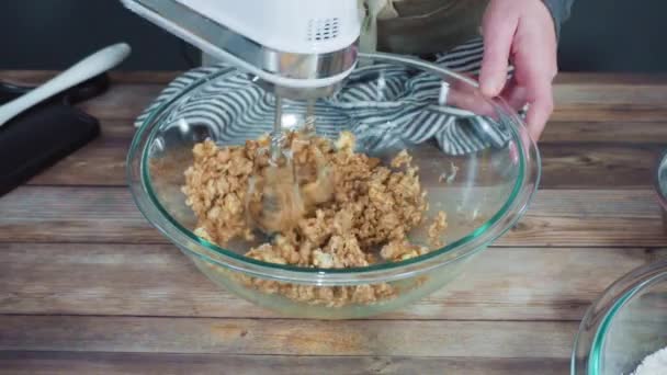 Blanda Ingredienser För Cookies Närbild — Stockvideo