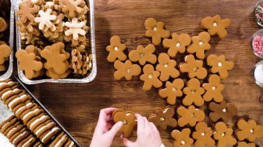 Düz yatıyordu. Zencefilli kurabiye sandviçi ve yumurta likörlü tereyağı. Noel hediyesi olarak sade bir ahşap masada sunuluyor..