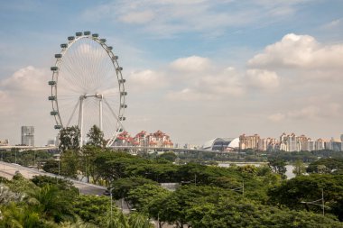 Singapur - Aralık 2018: Singapore Flyer, dünyanın en büyük dönme dolap.