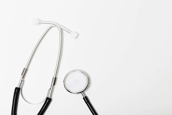 Stetoscopio Nero Isolato Sfondo Bianco — Foto Stock