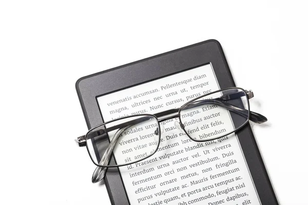 Lector Libros Gafas Lectura Sobre Fondos Blancos — Foto de Stock