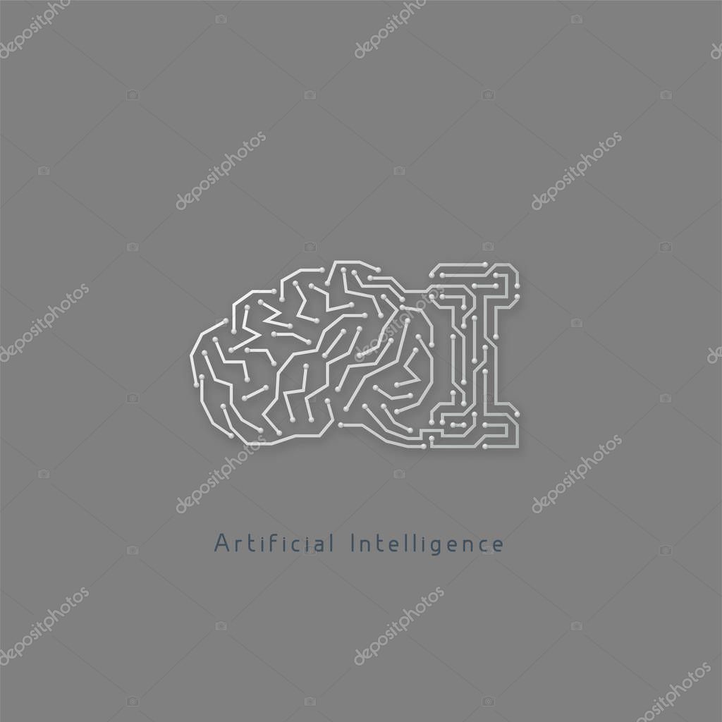 AI Letter of brain and joystick.