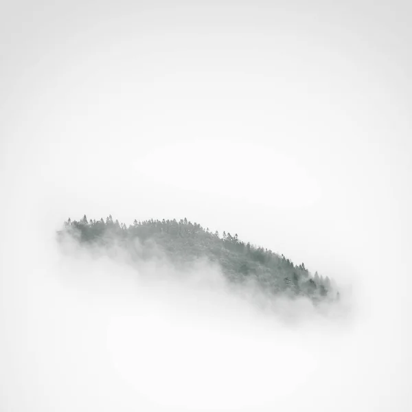 Cut out mountain surrounded by fog — Stock Photo, Image