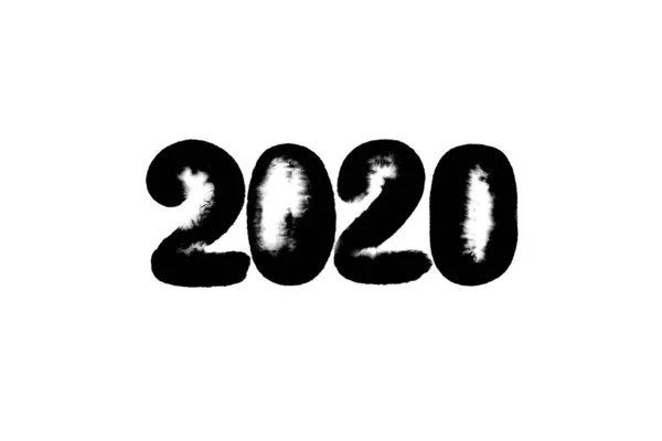 Ручной рисунок 2020 года на белом — стоковое фото