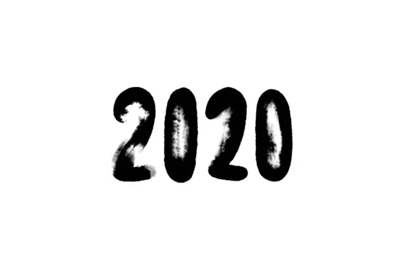 2020 handritad skrift illustration på vit — Stockfoto