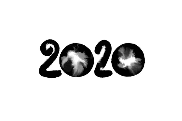 2020 handgezeichnete Schriftzeichnung auf Weiß — Stockfoto