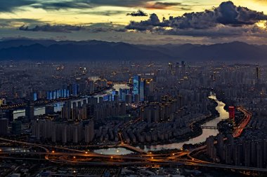 Fuzhou City Night Scene Çin'de