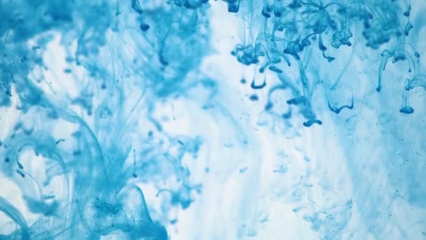 Nuage d'encre colorée pousse dans l'eau — Video
