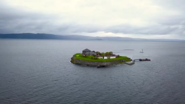 Letecký pohled z tropických ostrovů. Norsko Trondheim — Stock video