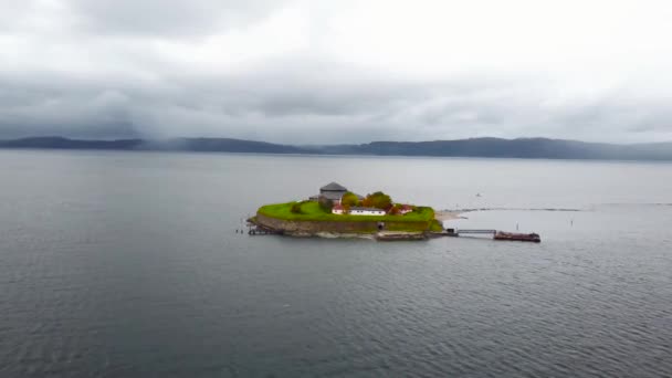 열 대 섬의 공중 전망입니다. 노르웨이 트 론 헤 임 — 비디오