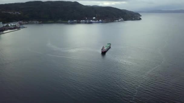 Luchtfoto uitzicht over Trondheim, Noorwegen. — Stockvideo