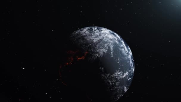 Realistic Earth slowly rotating around — Stock Video