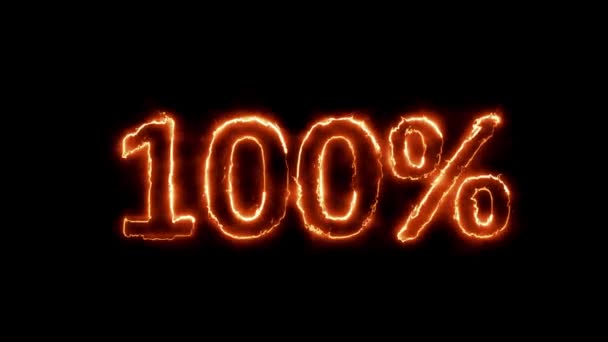 Hot 100 procent v ohni v rozlišení 4k — Stock video