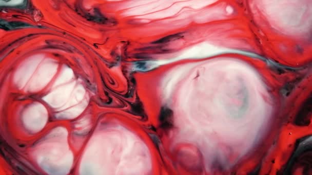Абстрактна червоно-біла змішана фарба — стокове відео