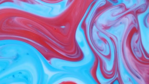 Mixing acrylic paints in liquid. Macro. — Stock Video
