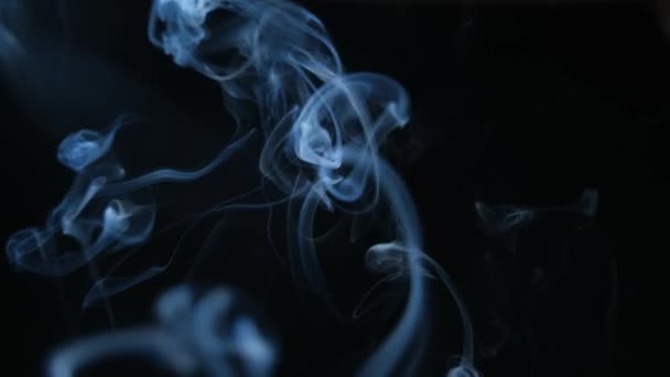 Riktig rök på svart bakgrund — Stockvideo