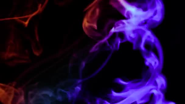 Abstract colorful smoke on black background, — Stock Video