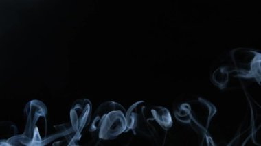 siyah arka plan üzerine gerçek duman.