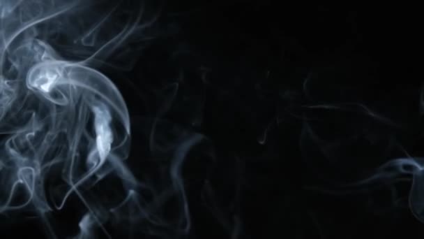Riktig rök på svart bakgrund — Stockvideo
