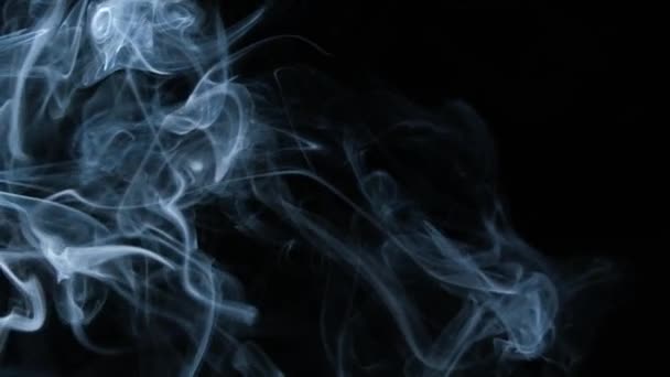 Πραγματική καπνού σε μαύρο φόντο — Αρχείο Βίντεο