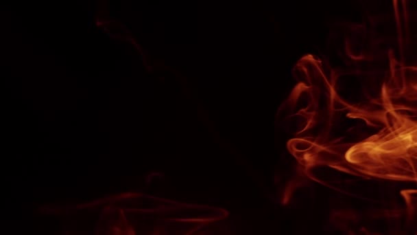 Vörös füst a fekete háttér. Lassú mozgás — Stock videók