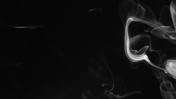 Biały dym na czarnym tle — Wideo stockowe