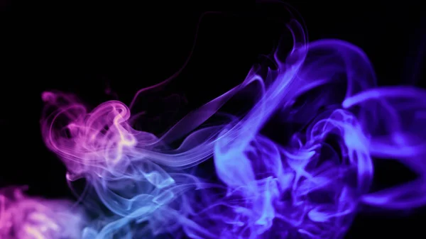 Blue color smoke on the black background — Stock Photo, Image