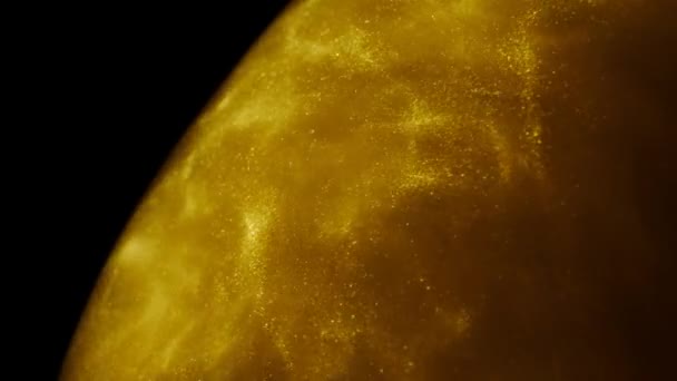 Абстрактна золота планета 4K . — стокове відео